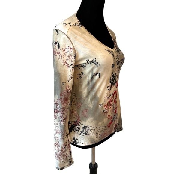 Marc Aurel Embroidery Sequin Stretch Top - Picture 2 of 8